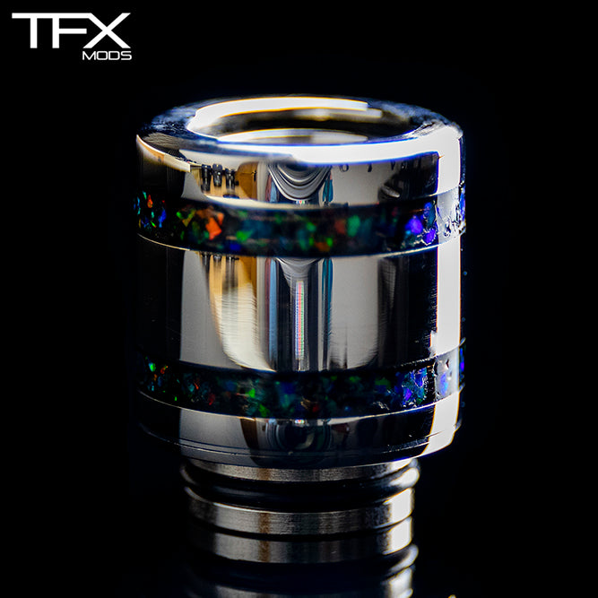 TFX 510 Drip Tip 304 Stainless Steel Opal Inlay TurnWoodFX