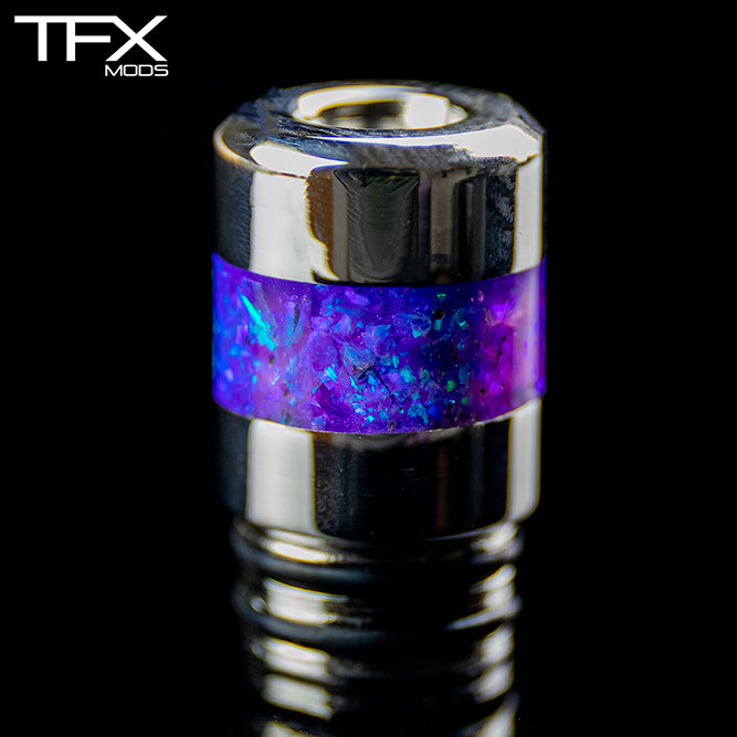 TFX 510 MTL Drip Tip - 4mm Bore - 304 Stainless Steel - Opal Inlay