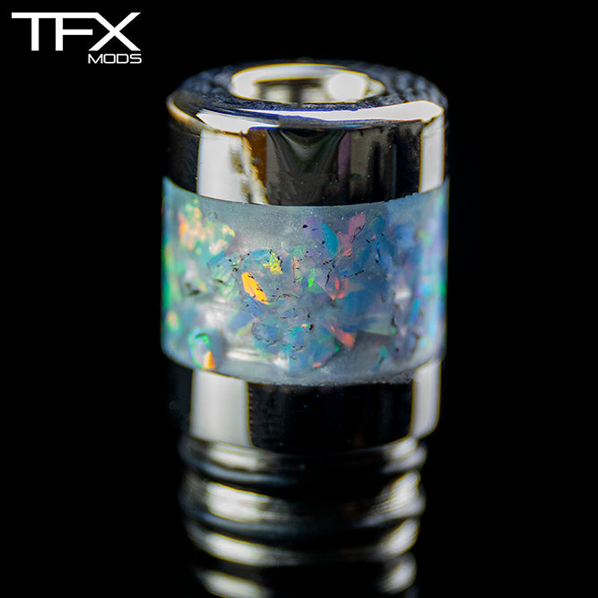 TFX 510 MTL Drip Tip - 4mm Bore - 304 Stainless Steel - Opal Inlay