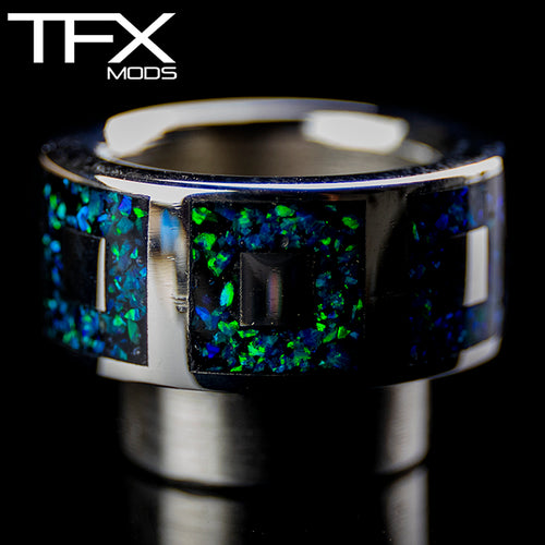 TFX 810 Drip Tip - 304 Stainless Steel - Opal Inlay