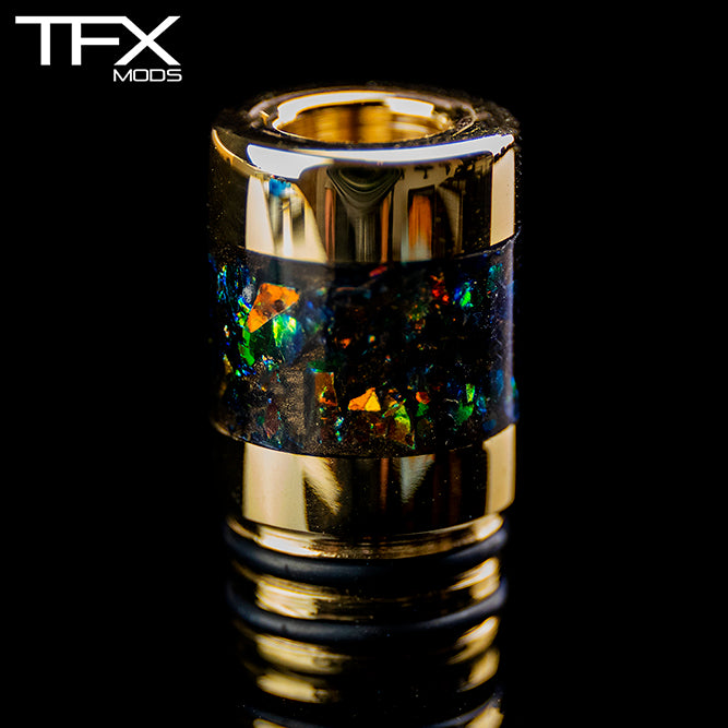TFX 510 MTL Drip Tip - 5mm Bore - Brass - Opal Inlay