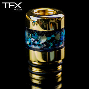 TFX 510 MTL Drip Tip - 5mm Bore - Brass - Abalone + Opal Inlay