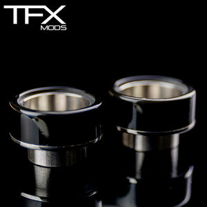 2 x TFX 810 Drip Tip - 304 Stainless Steel - Black Resin