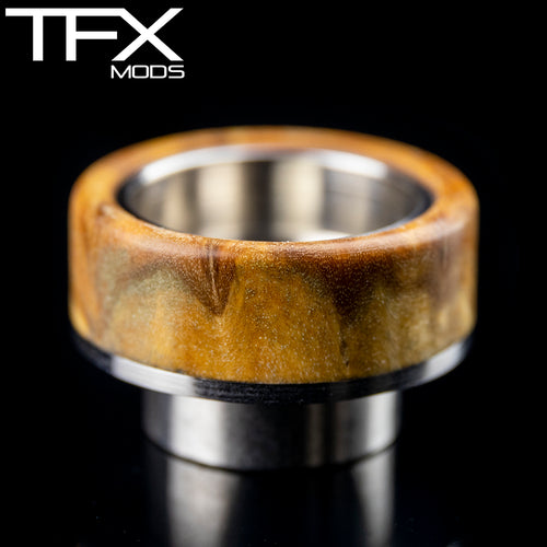 TFX 810 Drip Tip - 304 Stainless Steel - Brown Mallee Burl