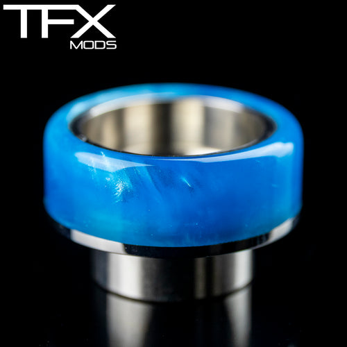 TFX 810 Drip Tip - 304 Stainless Steel - Sky Blue And Pearl Resin