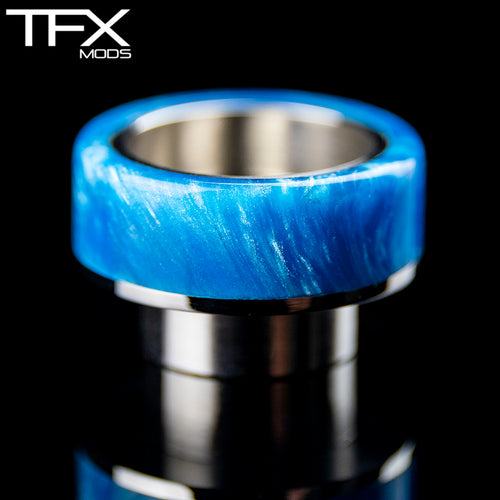 TFX 810 Drip Tip - 304 Stainless Steel - Sky Blue And Pearl Resin