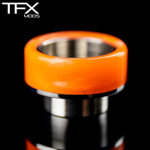 TFX 810 Drip Tip - 304 Stainless Steel - Flo Orange Resin