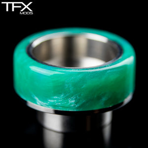 TFX 810 Drip Tip - 304 Stainless Steel - Emerald And Pearl Resin