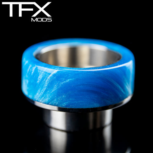 TFX 810 Drip Tip - 304 Stainless Steel - Sky Blue And Pearl Resin