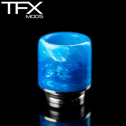 TFX 510 Drip Tip - 304 Stainless Steel - Sky Blue And Pearl Resin
