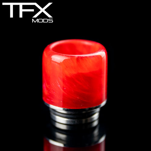 TFX 510 Drip Tip - 304 Stainless Steel - Red And Pearl Resin