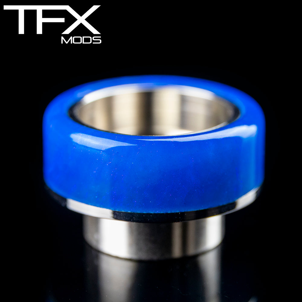TFX 810 Drip Tip - 304 Stainless Steel - Deep Blue And Pearl Resin