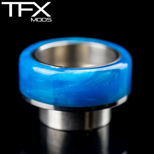 TFX 810 Drip Tip - 304 Stainless Steel - Sky Blue And Pearl Resin