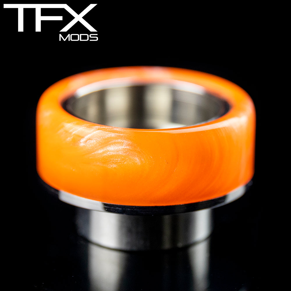 TFX 810 Drip Tip - 304 Stainless Steel - Flo Orange Resin
