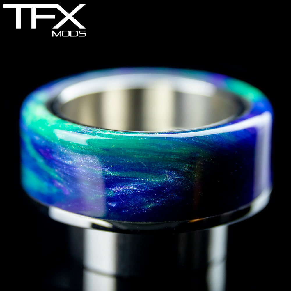 TFX 810 Drip Tip - 304 Stainless Steel - Green, Blue, Purple And Pearl Resin