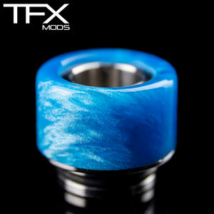 TFX 510 Drip Tip - 304 Stainless Steel - Sky Blue And Pearl Resin