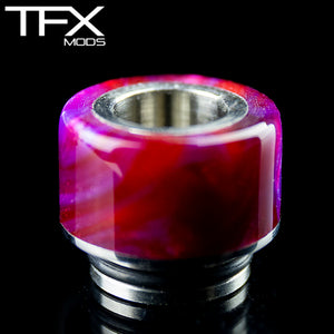 TFX 510 Drip Tip - 304 Stainless Steel - Deep Red, Purple And Pearl Resin