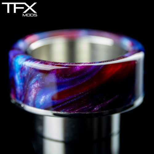 TFX 810 Drip Tip - 304 Stainless Steel - Sky Blue, Red, Purple And Pearl Resin