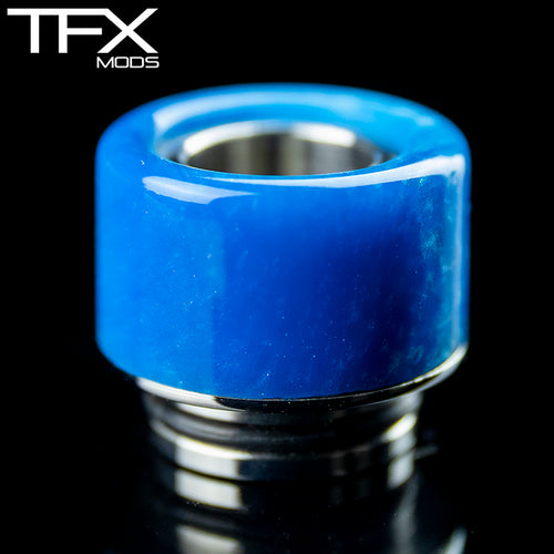 TFX 510 Drip Tip - 304 Stainless Steel - Sky Blue And Pearl Resin