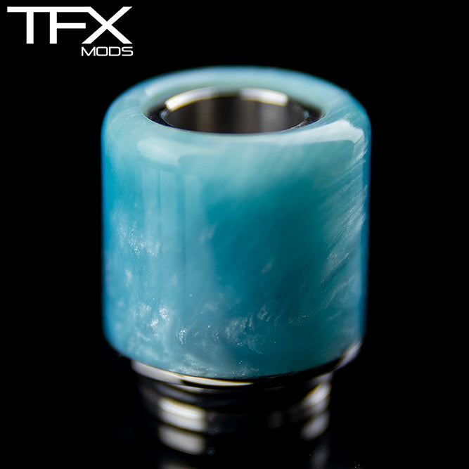 TFX 510 Drip Tip - 304 Stainless Steel - Light Blue And Pearl Resin