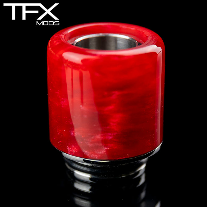 TFX 510 Drip Tip - 304 Stainless Steel - Red And Pearl Resin