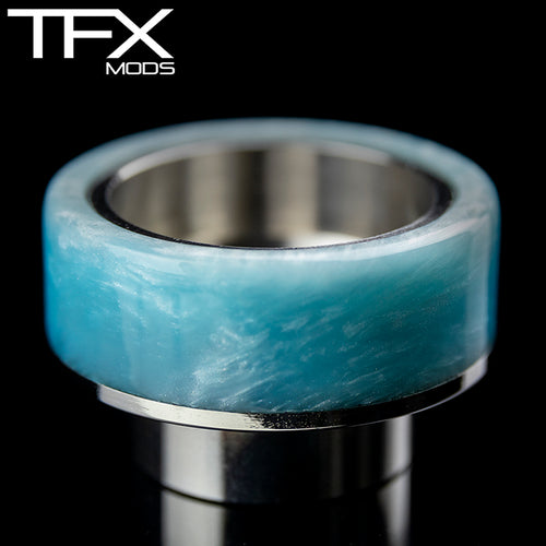 TFX 810 Drip Tip - 304 Stainless Steel - Light Blue And Pearl Resin