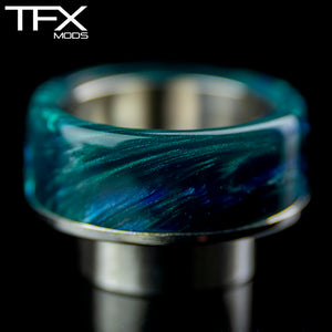 TFX 810 Drip Tip - 304 Stainless Steel - Sky Blue + Green + Pearl Resin
