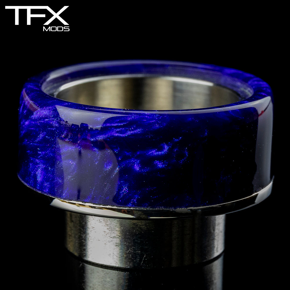 TFX 810 Drip Tip - 304 Stainless Steel - Dark Royal Blue And Pearl Resin