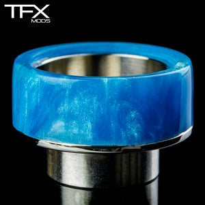 TFX 810 Drip Tip - 304 Stainless Steel - Sky Blue And Pearl Resin