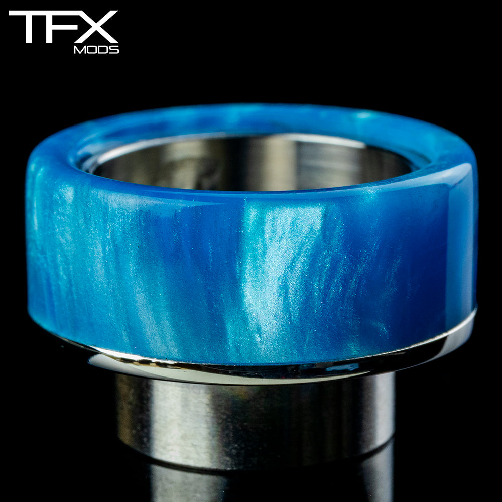 TFX 810 Drip Tip - 304 Stainless Steel - Sky Blue And Pearl Resin