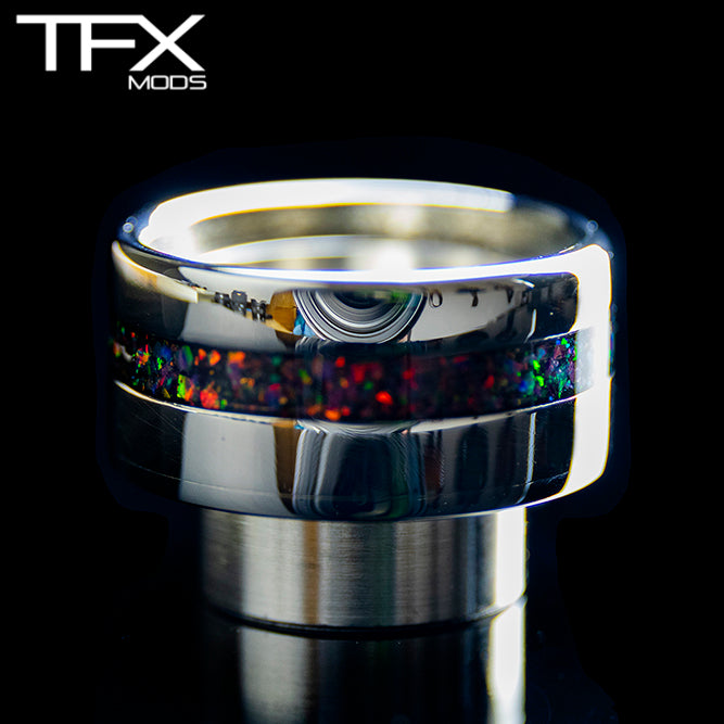TFX 810 Drip Tip - 304 Stainless Steel - Opal Inlay – TurnWoodFX