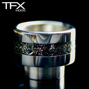 TFX 810 Drip Tip - 304 Stainless Steel - 925 Sterling Silver + Opal Inlay