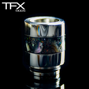 TFX 510 Drip Tip - 304 Stainless Steel - Abalone + Opal Inlay