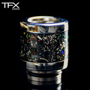 TFX 510 Drip Tip - 304 Stainless Steel - 925 Sterling Silver + Opal Inlay