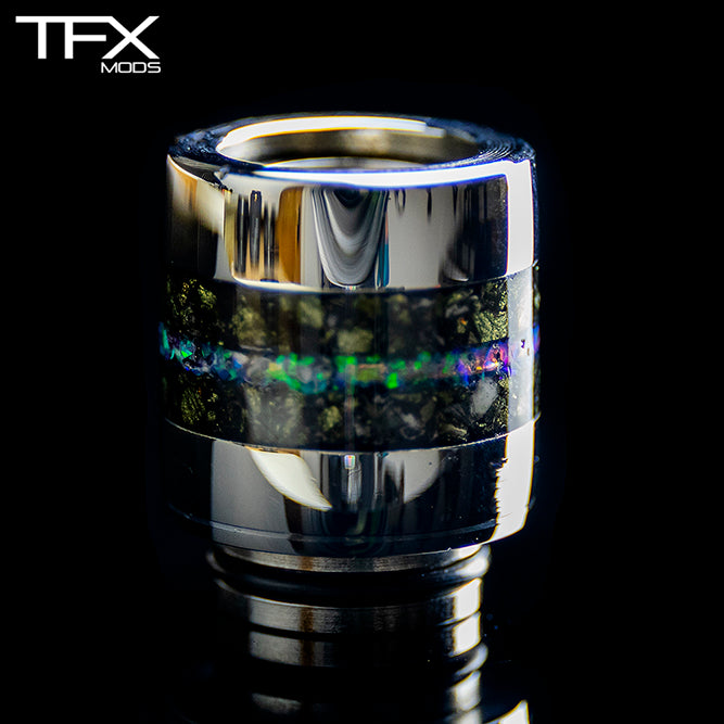 TFX 510 Drip Tip - 304 Stainless Steel - Ocre + Opal Inlay – TurnWoodFX