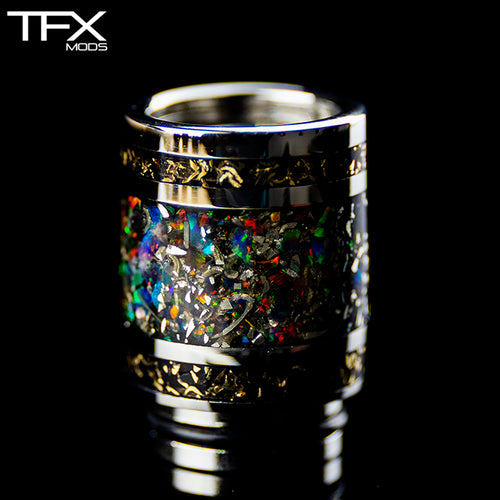TFX 510 Drip Tip - 304 Stainless Steel - 925 Sterling Silver + Brass + Opal Inlay