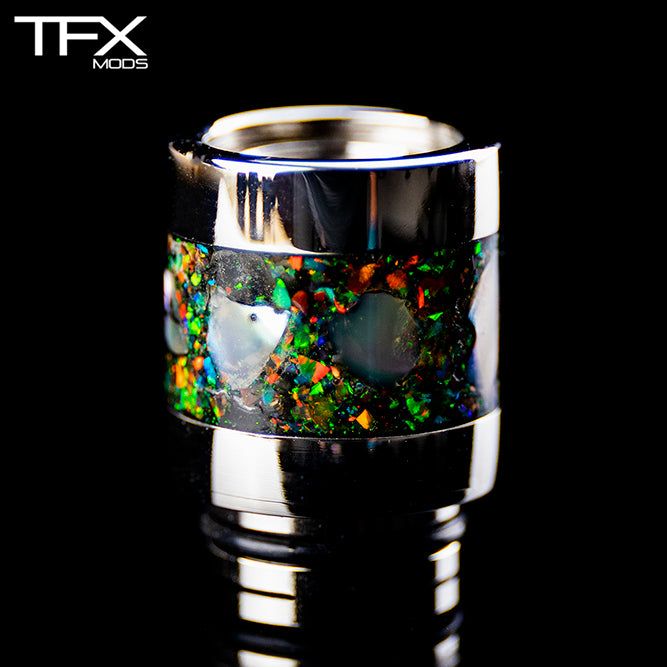 TFX 510 Drip Tip - 304 Stainless Steel - Abalone + Opal Inlay