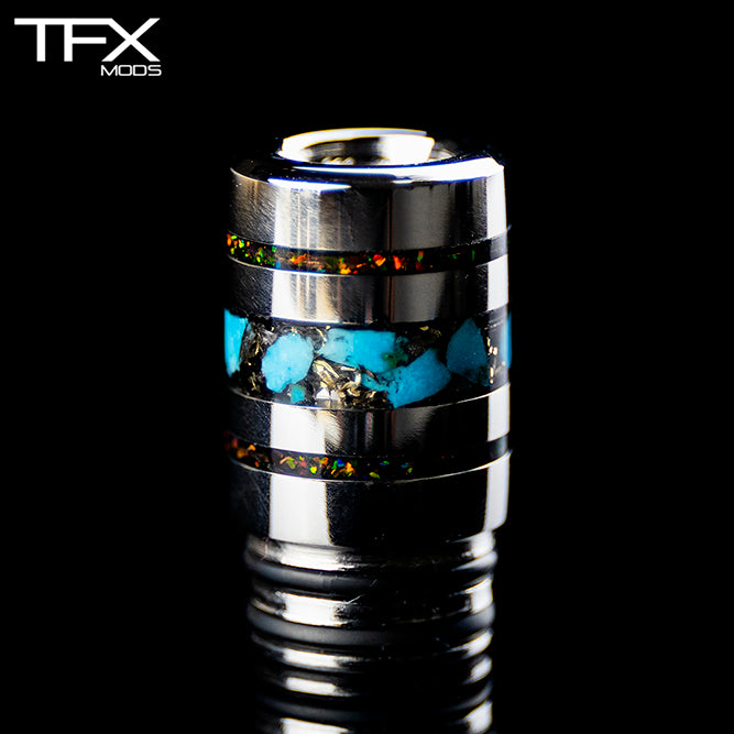 TFX 510 MTL Drip Tip - 304 Stainless Steel - Opal + Brass + Turqurenite Inlay