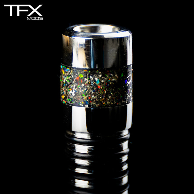 TFX 510 MTL Drip Tip - 304 Stainless Steel - 925 Sterling Silver + Opal Inlay