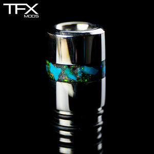 TFX 510 MTL Drip Tip - 304 Stainless Steel - Opal + Turqurenite Inlay