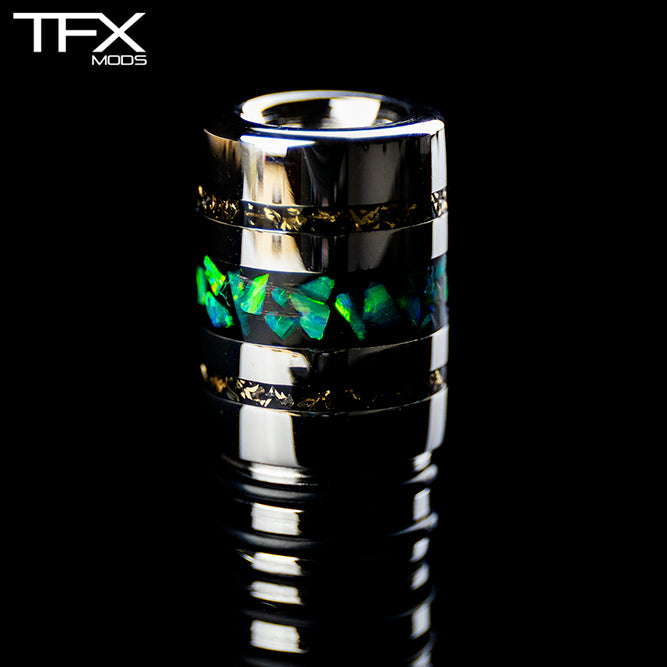 TFX 510 MTL Drip Tip - 304 Stainless Steel - Opal + Brass Inlay