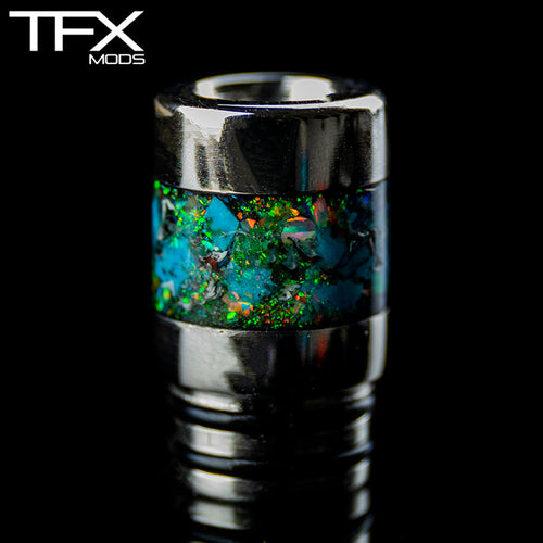 TFX 510 MTL Drip Tip - 304 Stainless Steel - Opal + Turqurenite Inlay