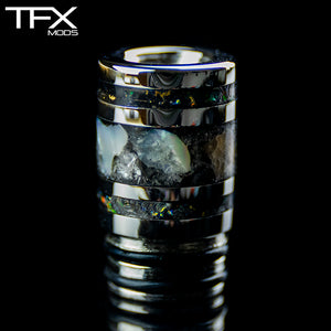 TFX 510 MTL Drip Tip - 1mm Bore - 304 Stainless Steel - Abalone + Opal Inlay