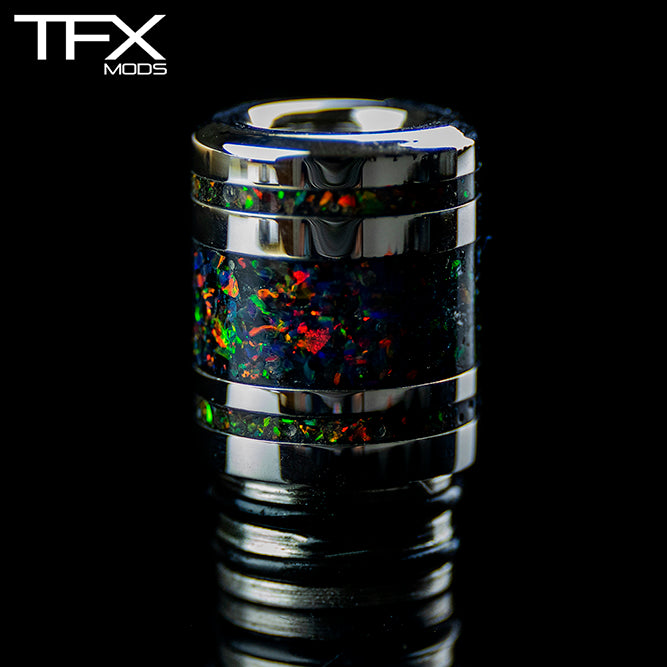 TFX 510 MTL Drip Tip - 2mm Bore - 304 Stainless Steel - Opal Inlay