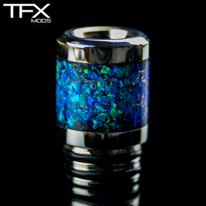 TFX 510 MTL Drip Tip - 2mm Bore - 304 Stainless Steel - Opal Inlay