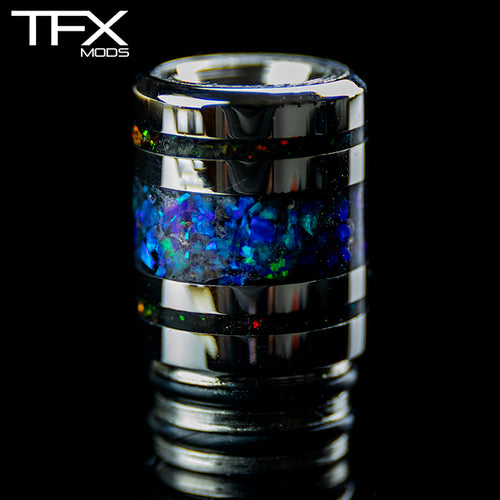 TFX 510 MTL Drip Tip - 2mm Bore - 304 Stainless Steel - Opal Inlay