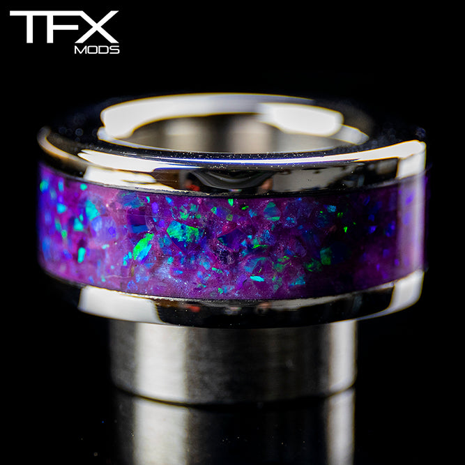 TFX 810 Drip Tip - 304 Stainless Steel - Opal Inlay – TurnWoodFX