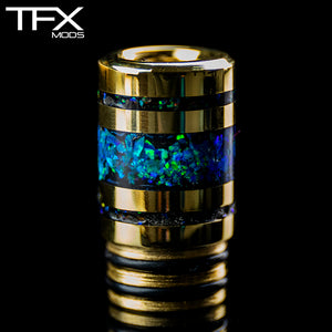 TFX 510 MTL Drip Tip - 2mm Bore - Brass - Opal Inlay