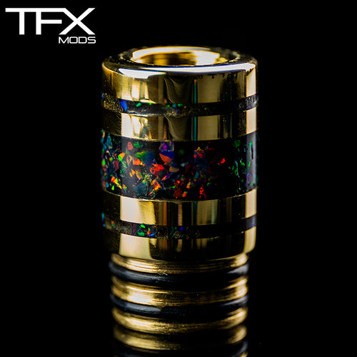 TFX 510 MTL Drip Tip - 2mm Bore - Brass - Opal Inlay