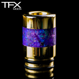 TFX 510 MTL Drip Tip - 2mm Bore - Brass - Opal Inlay